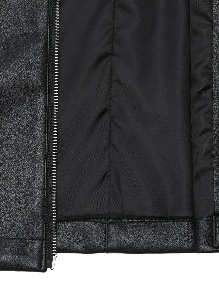 Waverly – Lässige PU- Lederjacke mit quadratischem Ausschnitt & Taillengürtel