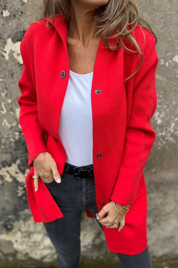 Elena | Lässige Kapuzenjacke mit Knopfleiste & langen Ärmeln