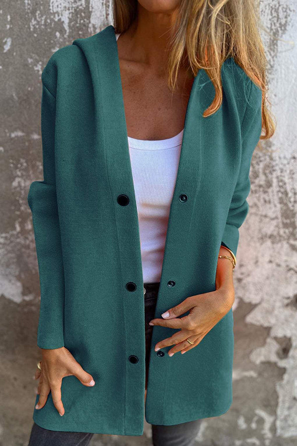 Elena | Lässige Kapuzenjacke mit Knopfleiste & langen Ärmeln