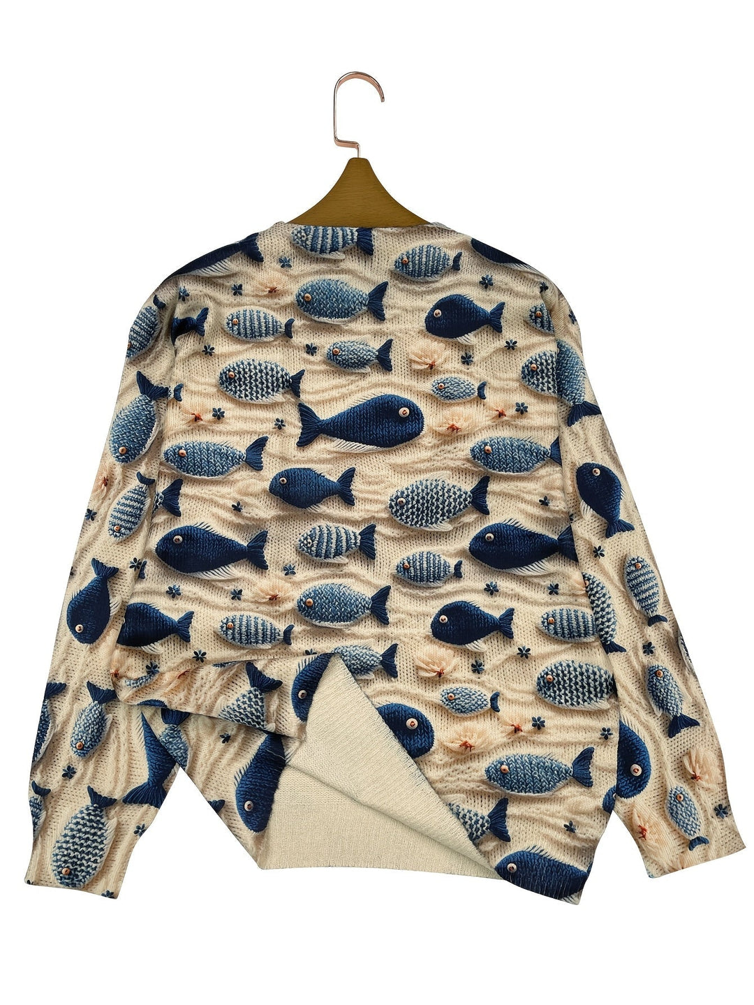 Dakota – Leichter Strickpullover mit Fisch-Motiv