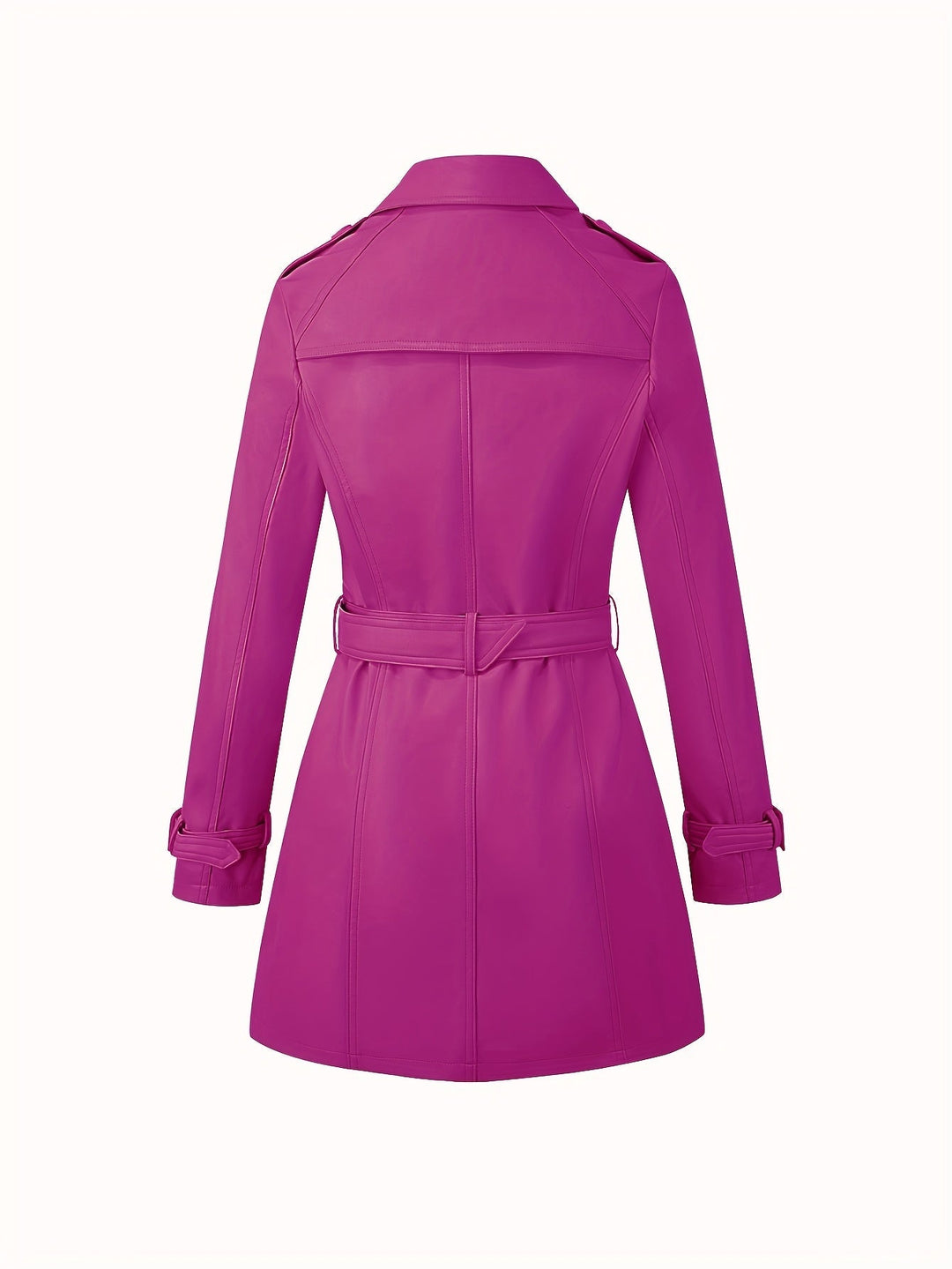 Faye – Eleganter Damen- Leder-Trenchcoat mit Gürtel