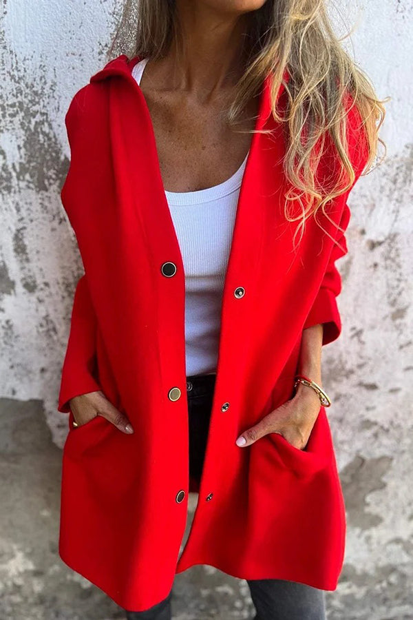 Elena | Lässige Kapuzenjacke mit Knopfleiste & langen Ärmeln