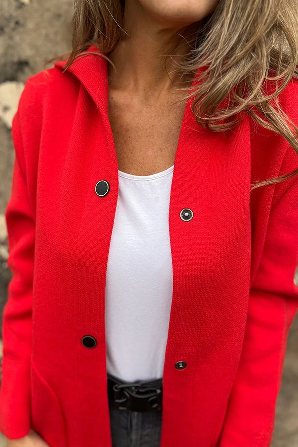 Elena | Lässige Kapuzenjacke mit Knopfleiste & langen Ärmeln