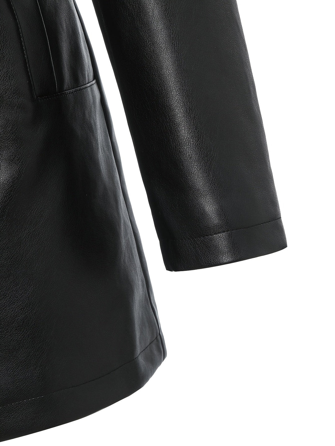 Waverly – Lässige PU- Lederjacke mit quadratischem Ausschnitt & Taillengürtel