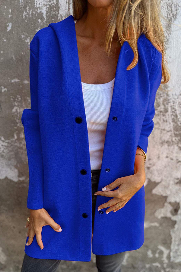 Elena | Lässige Kapuzenjacke mit Knopfleiste & langen Ärmeln