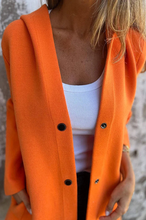 Elena | Lässige Kapuzenjacke mit Knopfleiste & langen Ärmeln