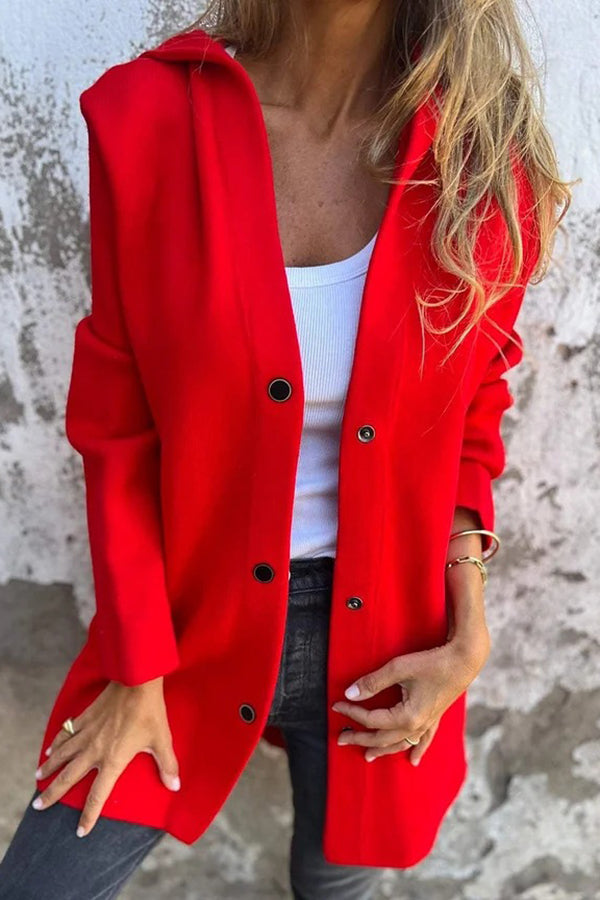 Elena | Lässige Kapuzenjacke mit Knopfleiste & langen Ärmeln