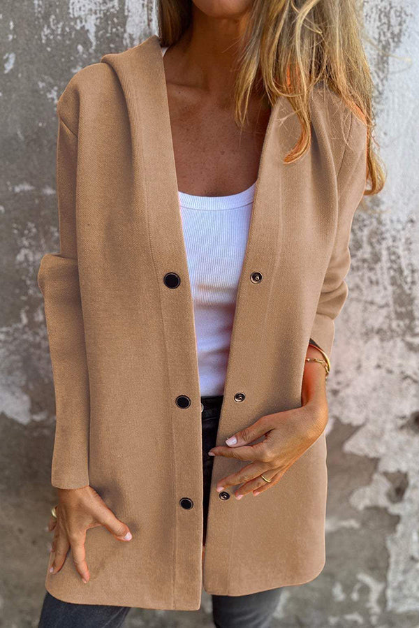 Elena | Lässige Kapuzenjacke mit Knopfleiste & langen Ärmeln