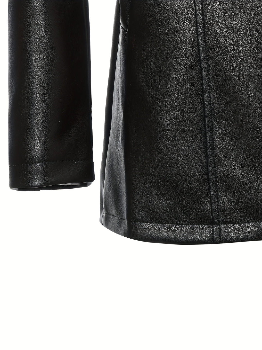 Atara – Eleganter PU- Ledermantel mit Revers & A-Linien-Schnitt