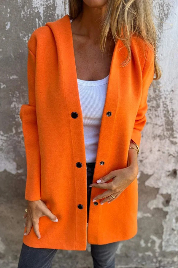 Elena | Lässige Kapuzenjacke mit Knopfleiste & langen Ärmeln