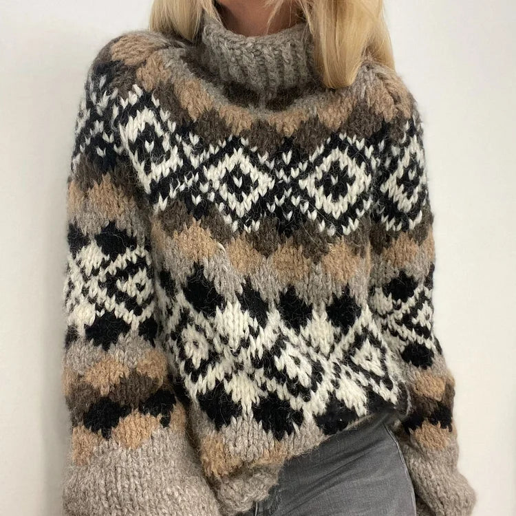 PULLOVER PATRICIA MIT GEOMETRISCHEM KONTRAST