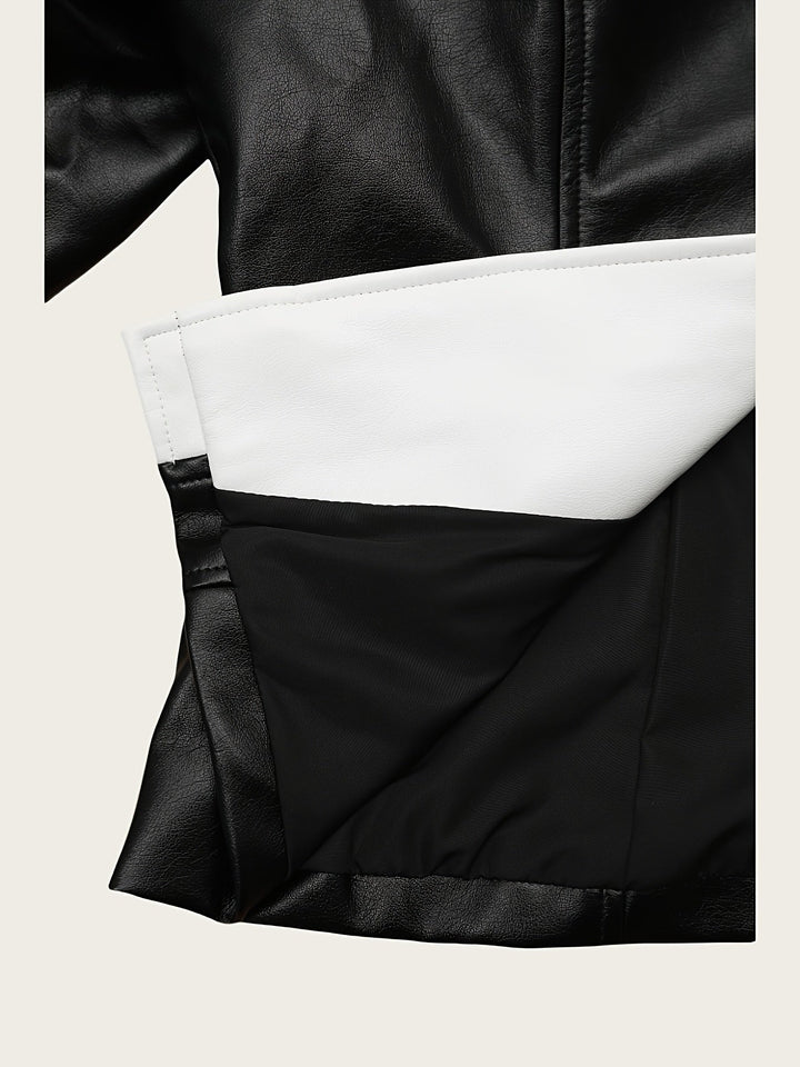 Darana – Damen PU- Lederjacke mit Reverskragen