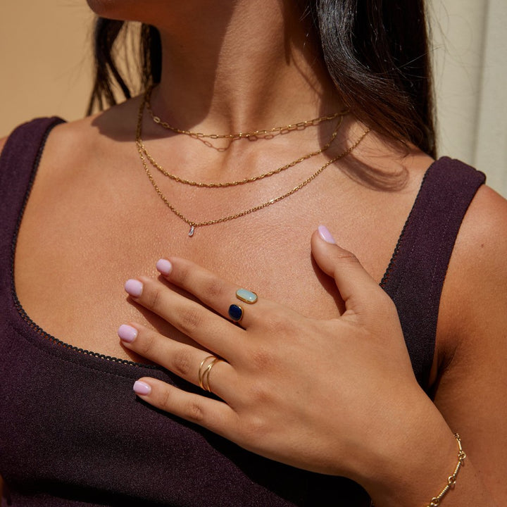 Umarmungsring mit Aquamarin