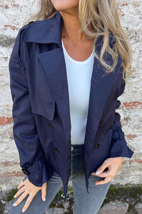 Fashion Lapel Double-breasted Casual Trench Coat Jacket