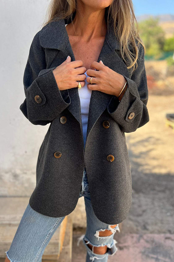 Edita | Lässige Jacke mit Reverskragen & Knopfleiste