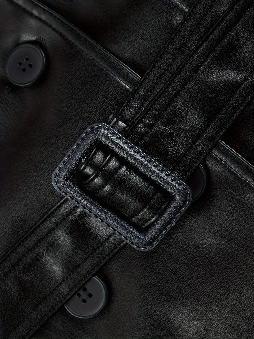 Faye – Eleganter Damen- Leder-Trenchcoat mit Gürtel