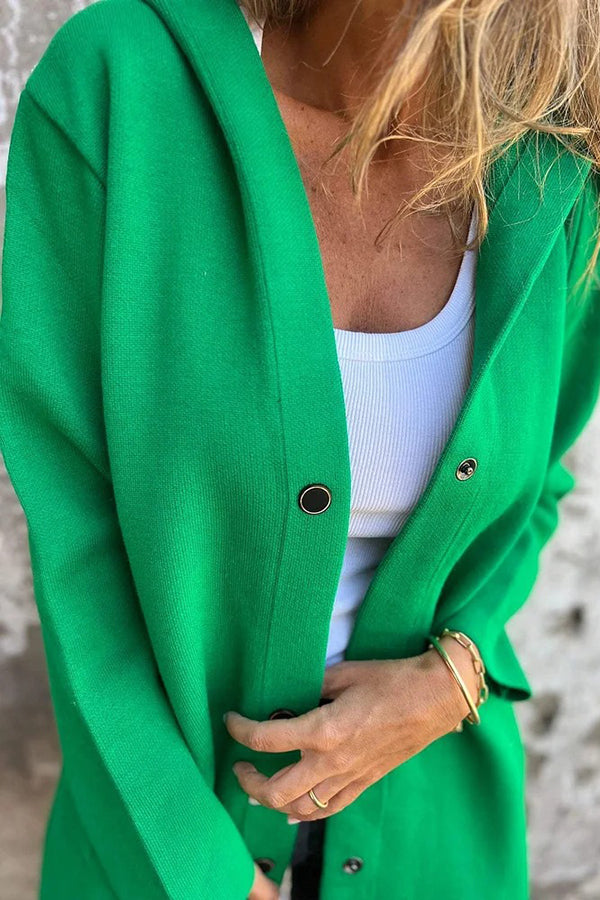 Elena | Lässige Kapuzenjacke mit Knopfleiste & langen Ärmeln