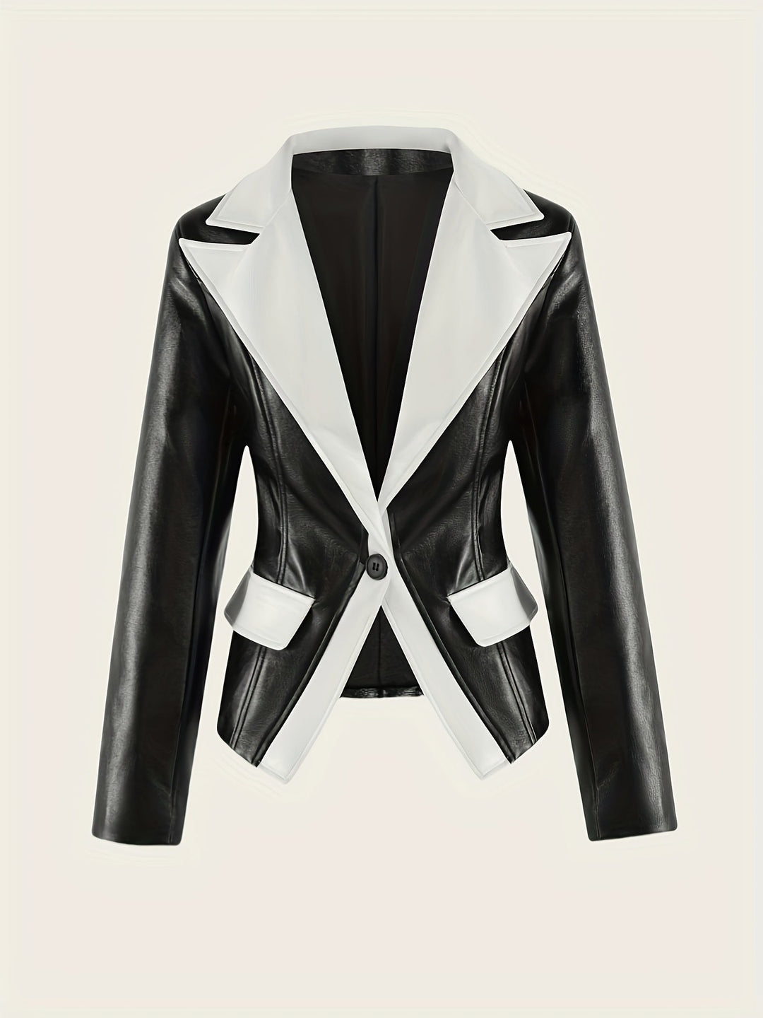 Darana – Damen PU- Lederjacke mit Reverskragen