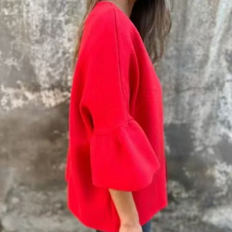 Brooke | Damenjacke mit Rundhals & trendigen Flare-Ärmeln